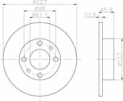 HELLA PAGID 8dd355100361 -  Тормозной диск